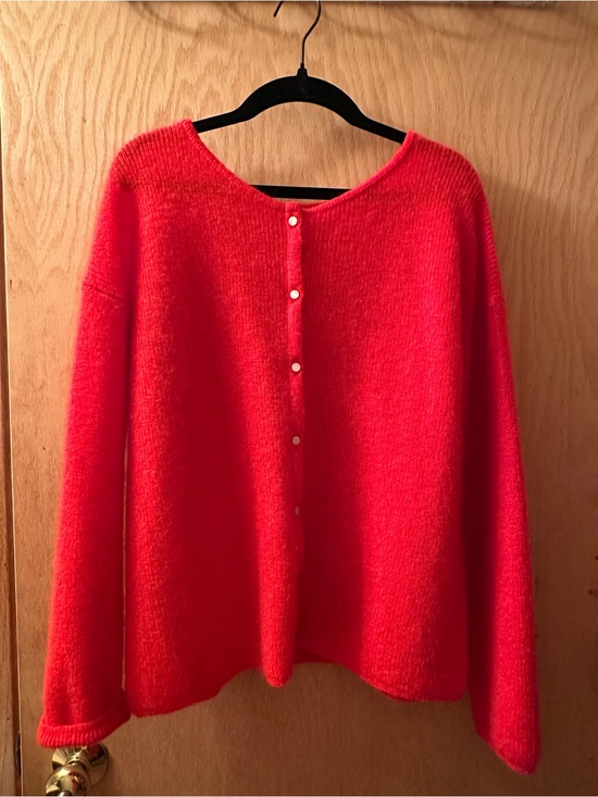 Sezane Sweaters - Sezane Bright Red Button-Back Cardigan